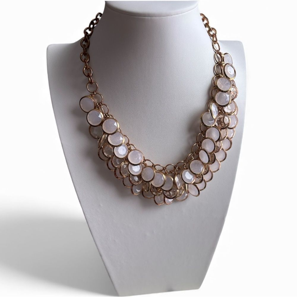 Vintage Pink & Gold Layered Necklace